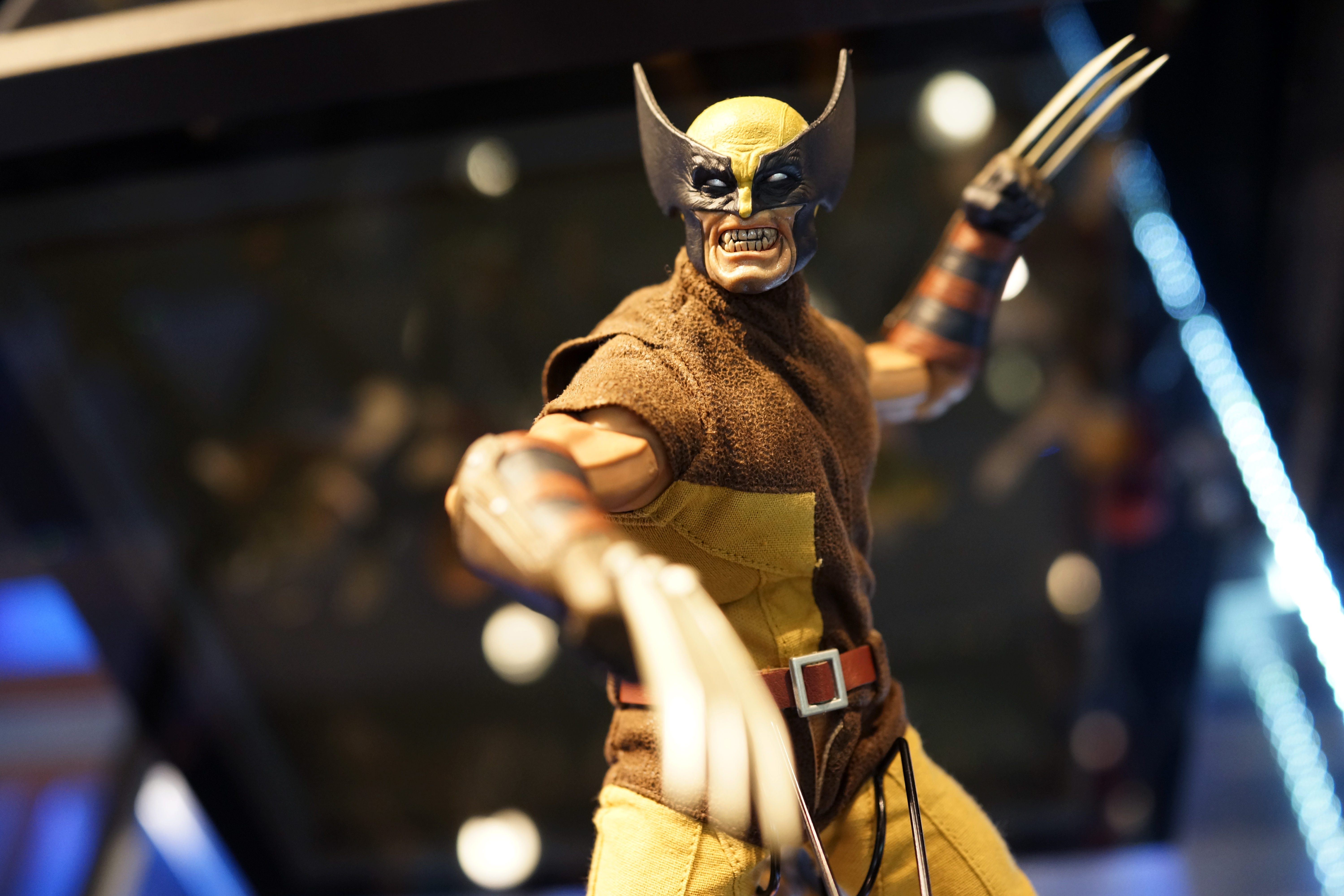 Close up of Wolverine X-men action figure