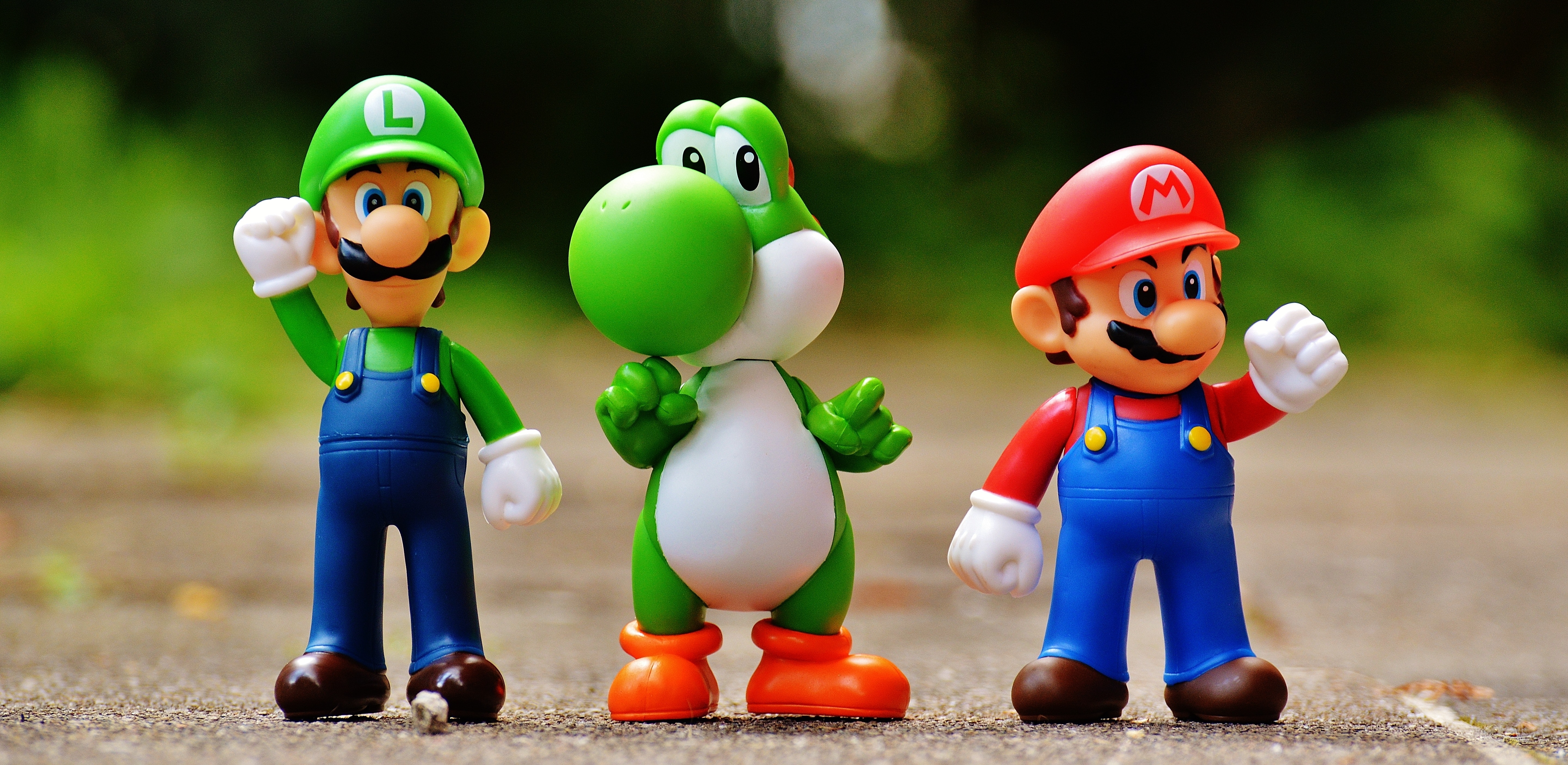 Luigi, Yoshi, and Mario