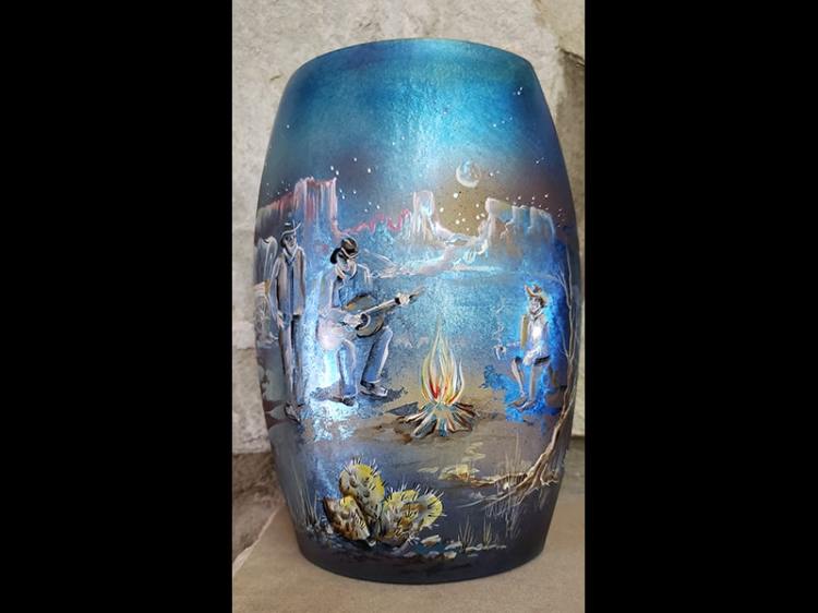 Fenton Glass Southwest Vase by JK Spindler