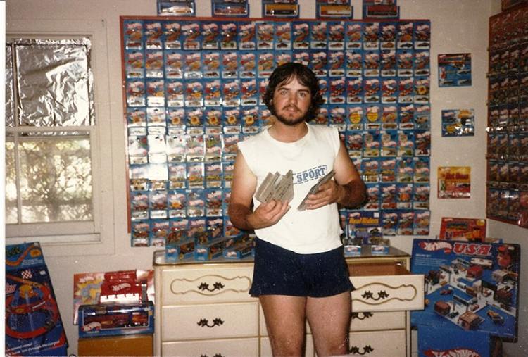 Jerry Thompson with his Hot Wheels collection